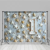 Lofaris Stars Wooden First Birthday Cake Smash Photo Backdrop