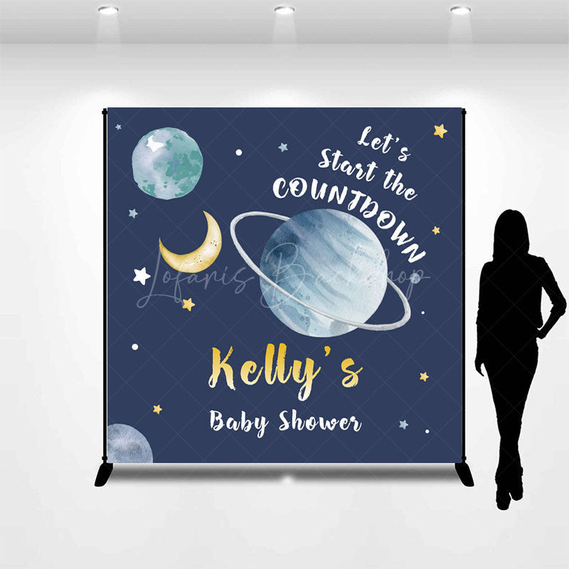 Lofaris Start The Countdown Custom Name Baby Shower Backdrop