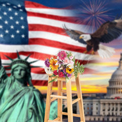 Lofaris Statue Of Liberty Celebration Eagle Photo Backdrop
