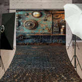 Lofaris Steampunk Wall Sweep Photo Backdrop Vintage Industrial Gears and Gauges Grunge Mechanical Studio Prop