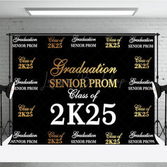 Lofaris Step And Repeat Black Gold Congrats Grad Backdrop