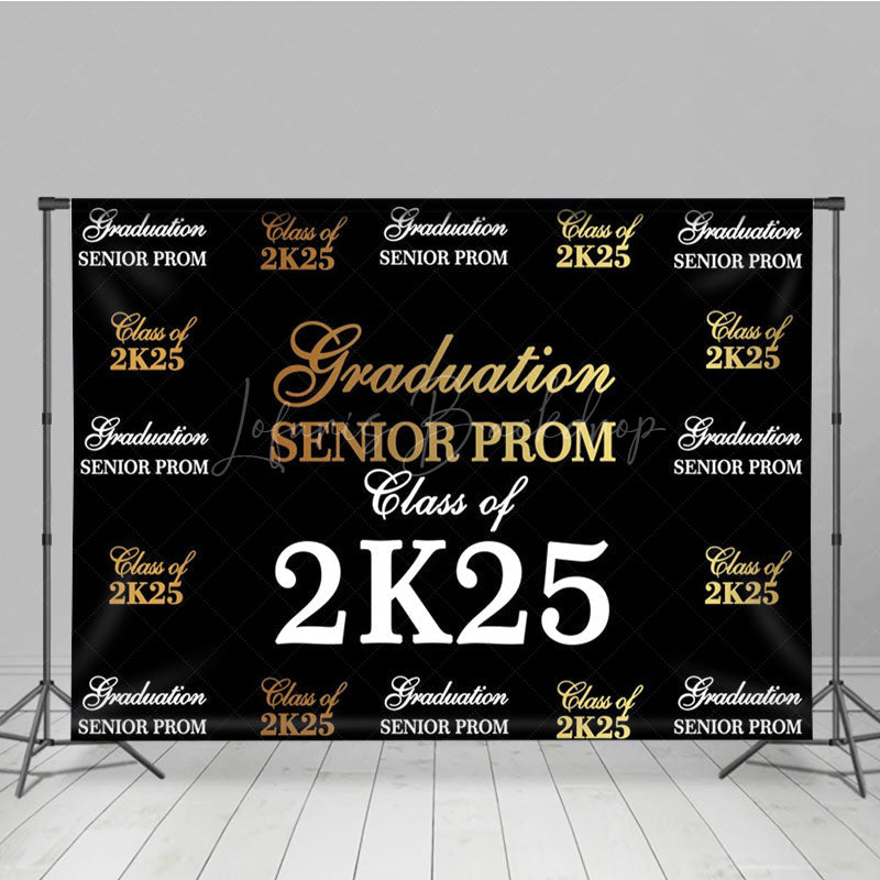 Lofaris Step And Repeat Black Gold Congrats Grad Backdrop