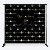 Lofaris Step And Repeat Black Silver Custom Birthday Backdrop