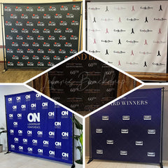 Lofaris Step And Repeat Black Silver Custom Name Backdrop