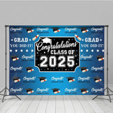 Lofaris Step And Repeat Blue Black Congrats Grad Backdrop