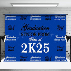 Lofaris Step And Repeat Blue Black White Graduation Backdrop