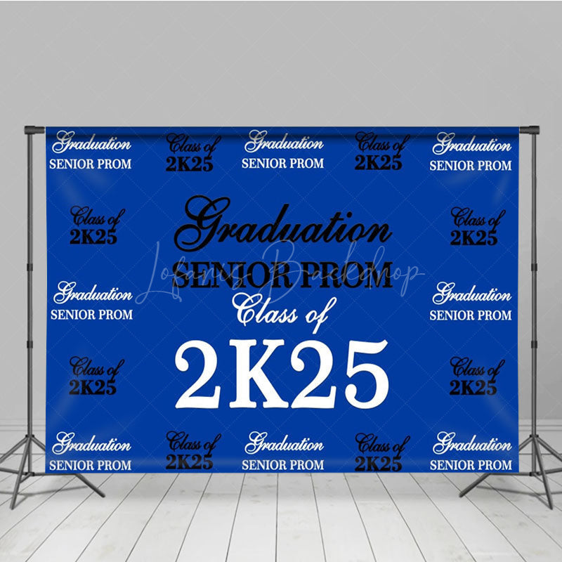 Lofaris Step And Repeat Blue Black White Graduation Backdrop