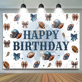 Lofaris Step And Repeat Bow Rugby Happy Birthday Backdrop