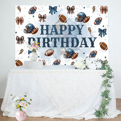 Lofaris Step And Repeat Bow Rugby Happy Birthday Backdrop