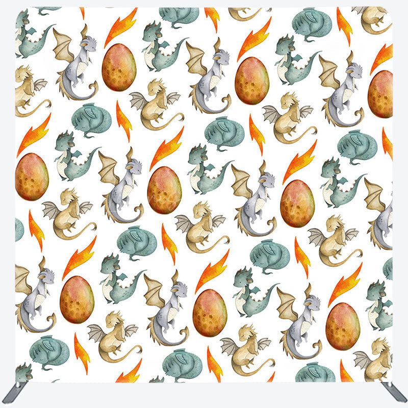 Lofaris Step And Repeat Dinosaurs Eggs Pillow Case Backdrop