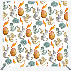 Lofaris Step And Repeat Dinosaurs Eggs Pillow Case Backdrop