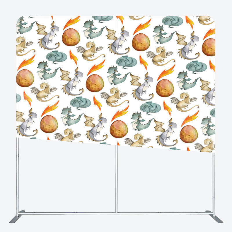 Lofaris Step And Repeat Dinosaurs Eggs Pillow Case Backdrop