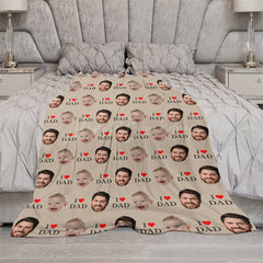 Lofaris Step And Repeat I Love Dad Custom Face Blanket