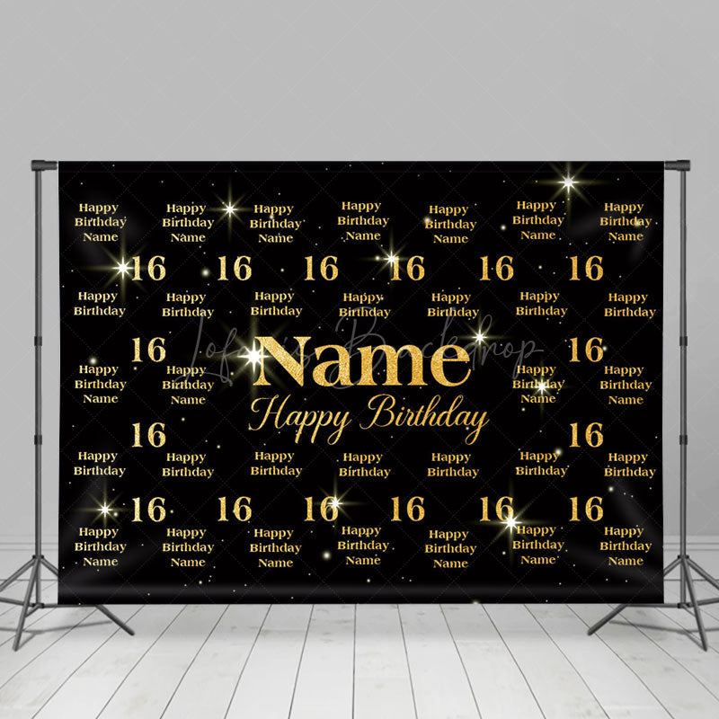 Lofaris Step And Repeat Sparkle Custom Name Birthday Backdrop