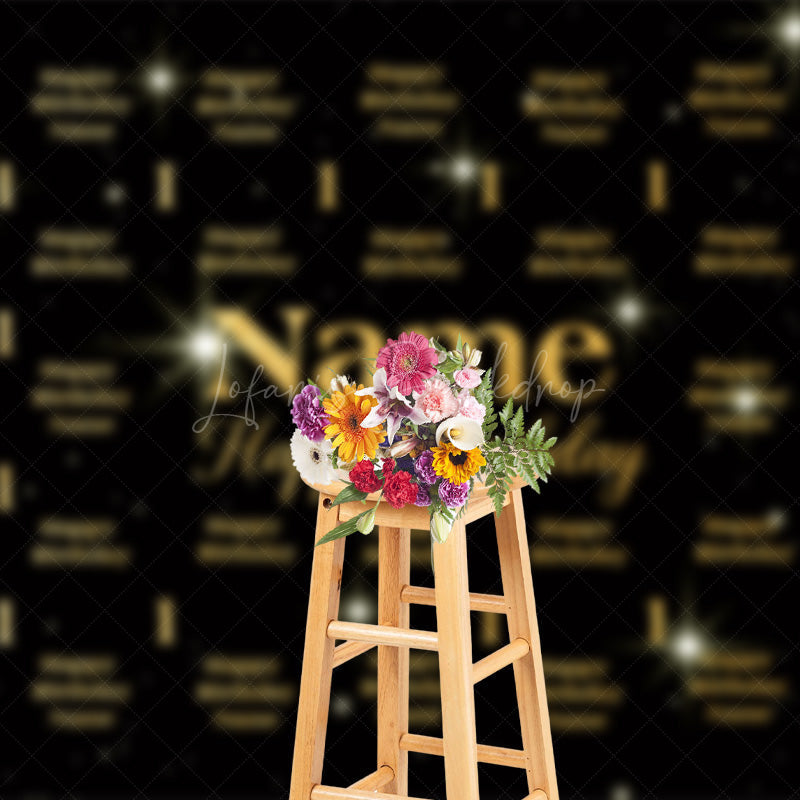 Lofaris Step And Repeat Sparkle Custom Name Birthday Backdrop