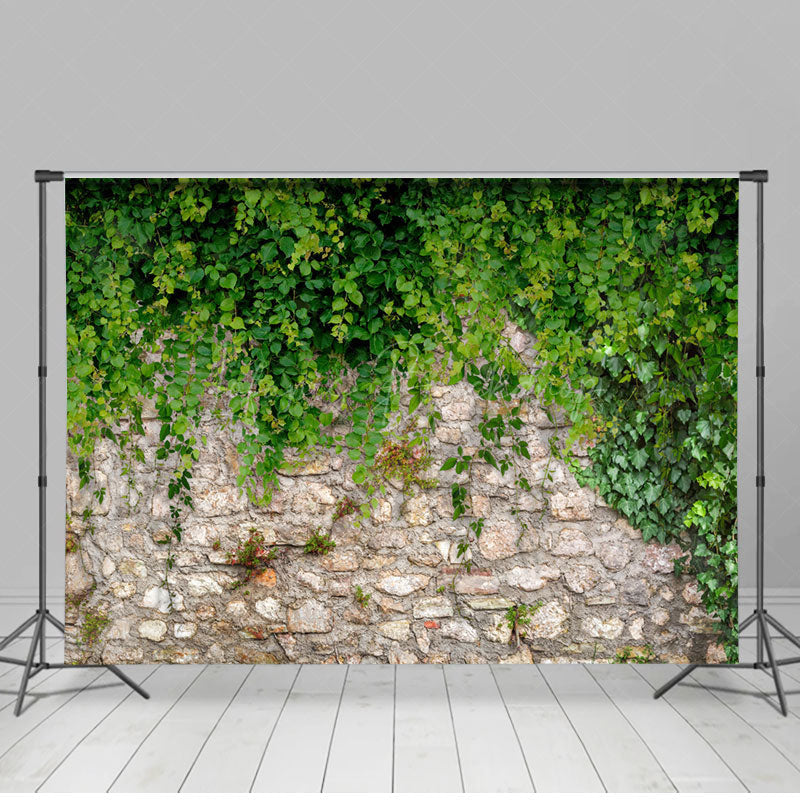 Lofaris Stone Wall Greenery Floor Spring Combo Set Backdrop