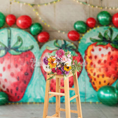 Lofaris Strawberry Balloon Arch Sweet Cake Smash Backdrop