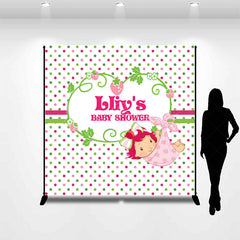 Lofaris Strawberry Girl Dots Custom Baby Shower Backdrop