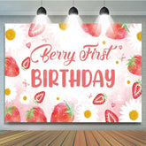 Lofaris Strawberry Girl First Sweet Birthday Party Backdrop