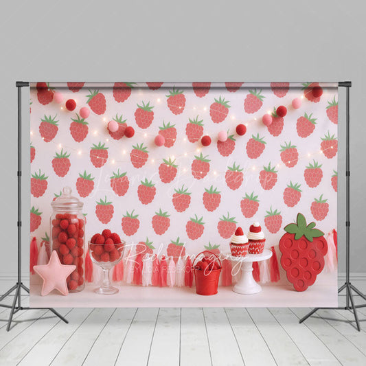 Lofaris Strawberry Wall Lights Sweet Cake Smash Backdrop