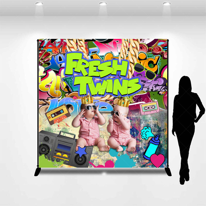 Lofaris Street Graffiti Fresh Twins Custom Photo Backdrop