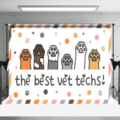 Lofaris Stripe Dots Paw The Best Vet Tech Thank You Backdrop