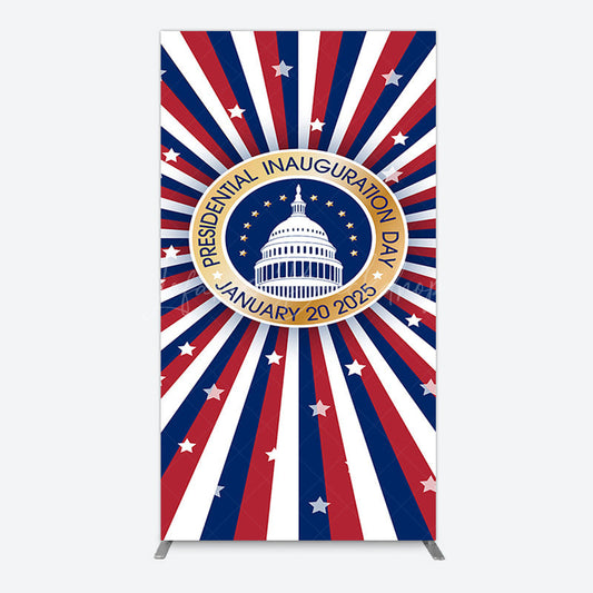Lofaris Stripe White House Inauguration Day Rectangle Backdrop