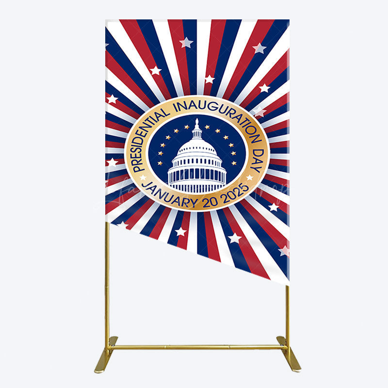 Lofaris Stripe White House Inauguration Day Rectangle Backdrop