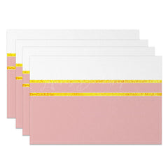 Lofaris Stripe White Pink Gold Glitter Set Of 4 Placemats