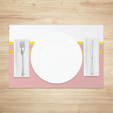 Lofaris Stripe White Pink Gold Glitter Set Of 4 Placemats