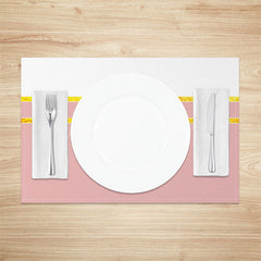 Lofaris Stripe White Pink Gold Glitter Set Of 4 Placemats