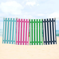 Lofaris Stripes Custom Name Summer Beach Towel