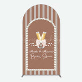 Lofaris Stripes Pearls Prosecco Bridal Shower Arch Backdrop