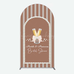 Lofaris Stripes Pearls Prosecco Bridal Shower Arch Backdrop