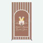 Lofaris Stripes Pearls Prosecco Bridal Shower Rectangle Backdrop