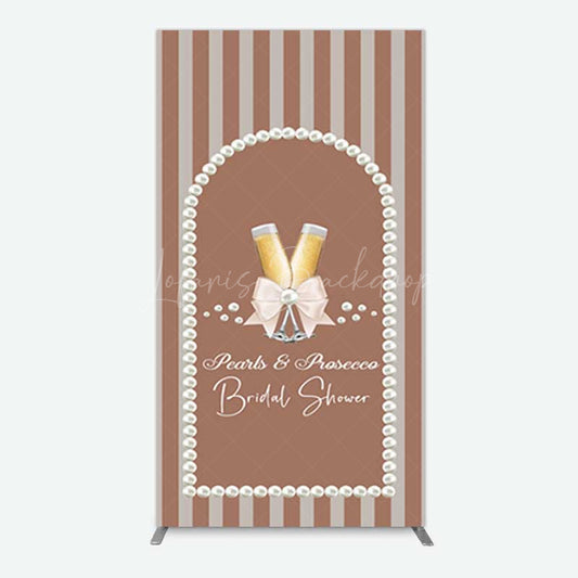 Lofaris Stripes Pearls Prosecco Bridal Shower Rectangle Backdrop