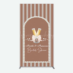 Lofaris Stripes Pearls Prosecco Bridal Shower Rectangle Backdrop
