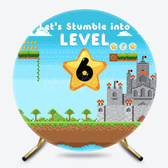 Lofaris Stumble Into Level 6 Circle Happy Birthday Backdrop