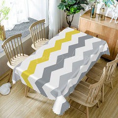 Lofaris Stylish Yellow Wavy Lines Tablecloth For Home Decor