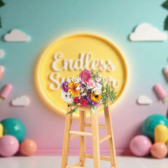Lofaris Summer Animated Floral Hawaii Beach Vibe Backdrop