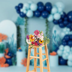 Lofaris Summer Balloon Arch Under The Sea Cake Smash Backdrop
