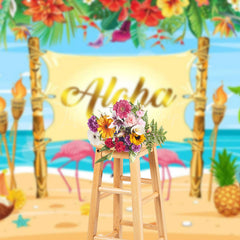 Lofaris Summer Beach Aloha Floral Hawaii Vibe Dance Backdrop