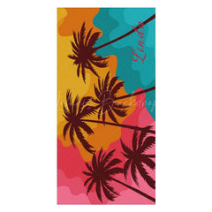 Lofaris Summer Beach Palm Trees Custom Name Towel