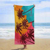 Lofaris Summer Beach Palm Trees Custom Name Towel