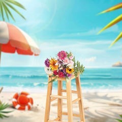 Lofaris Summer Beach Parasol Greeny Holiday Vibe Backdrop