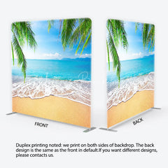 Lofaris Summer Beach Tension Fabric Backdrop Tropical Palm Trees Ocean Photography Background