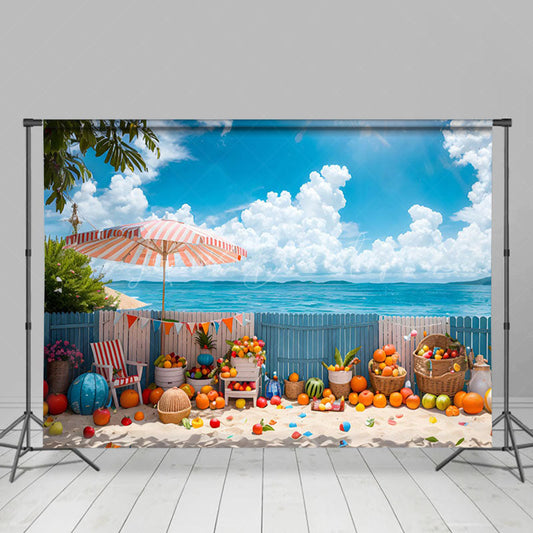Lofaris Summer Beach Yard Fruit Sweet Holiday Vibe Backdrop