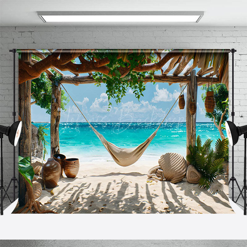 Lofaris Summer Beach Yard Hammock Sweet Holiday Backdrop