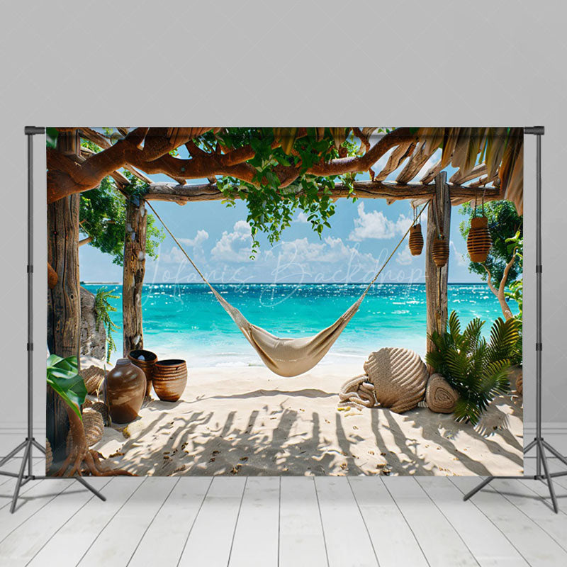 Lofaris Summer Beach Yard Hammock Sweet Holiday Backdrop