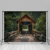 Lofaris Summer Covered Bridge Green Forest Photo Backdrop